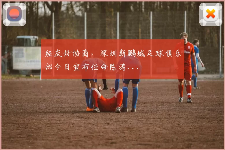经友好协商，深圳新鹏城足球俱乐部今日宣布任命陈涛...